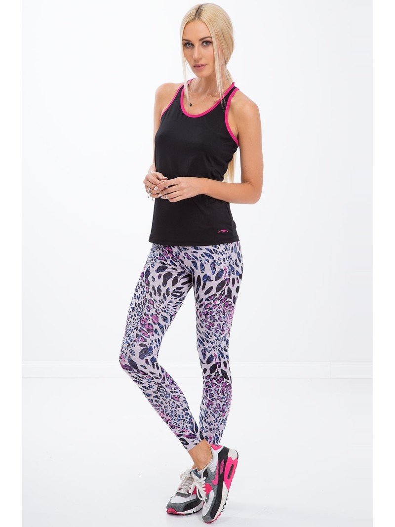 Jambiere sport mov cu imprimeu leopard H006 - Magazin online - Boutique